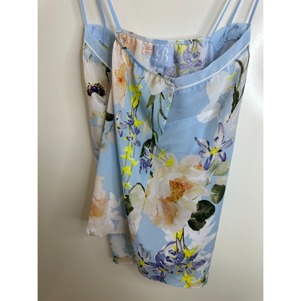 B by Ted Baker Floral Pajama Cami Top Blue Size 16 Strappy Sleepwear PF Satin - Picture 7 of 11
